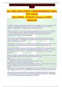 023 HESI LPN LATEST COMPREHENSIVE FINAL EXIT EXAM 2023 APRIL- AUGUST Session LATEST UPDATES