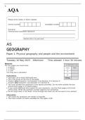 AQA AS GEOGRAPHY Paper 1 JUNE 2023 QUESTION PAPER: Physical geography and people and the environment