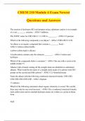 CHEM 210 Module 4 Exam Newest Questions and Answers
