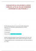 NUR 635 FINAL EXAM 2023 LATEST  UPDATE ACTUAL EXAM VERIFIED  ANSWERS GUARANTEED A +