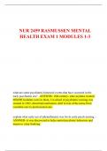 NUR 2459 RASMUSSEN MENTAL  HEALTH EXAM 1 MODULES 1-3