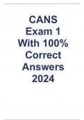 CANS  Exam 1  With 100% Correct Answers 2024