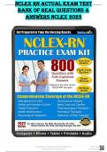 NCLEX RN ACTUAL EXAM TEST BANK for  REAL QUESTIONS & ANSWERS NCLEX 2024/2025