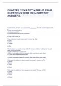 CHAPTER 12 MILADY MAKEUP EXAM QUESTIONS WITH 100% CORRECT ANSWERS.