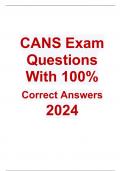 CANS Exam 2024 Latest Update Complete Solution Package