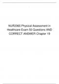 NUR2065 Physical Assessment in Healthcare Exam III Study Guide 50 Questions