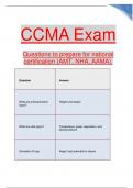 CCMA Exam Questions to prepare for national certification (AMT, NHA, AAMA).