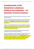 Fundamentals of the  Databricks Lakehouse  Platform Accreditation - v2 Question & Correct Answer