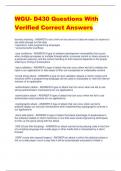 WGU- D430 Questions With  Verified Correct Answers