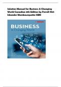 Solution Manual for Business A Changing  World Canadian 6th Edition by Ferrell Hirt  Iskander Mombourquette ISBN