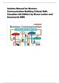 Solution Manual for Business  Communication Building Critical Skills  Canadian 6th Edition by Braun Locker and  Kaczmarek ISBN