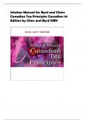 Solution Manual for Byrd and Chens  Canadian Tax Principles Canadian 1st  Edition by Chen and Byrd ISBN