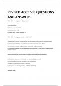 REVISED ACCT 505 QUESTIONS  AND ANSWERS