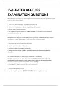 EVALUATED ACCT 505 EXAMINATION QUESTIONS
