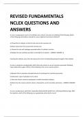 REVISED FUNDAMENTALS NCLEX QUESTIONS AND  ANSWERS
