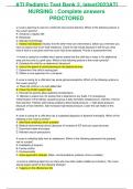 ATI Pediatric Test Bank 2, latest 2023ATI NURSING : Complete answers  PROCTORED a nurse is planning to care for a child who has severe diarrhea. Which of the following actions is the nurse's priority? A. Introduce a regular diet B. Rehydrate C. Maintai