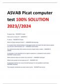 ASVAB Picat computer test 100% SOLUTION 2023//2024  QUESTIONS AND ANSWERS