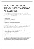 ANALYZED AANP AGPCNP  2023/24 PRACTICE QUESTIONS  AND ANSWERS