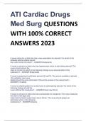 ATI Cardiac Drugs  Med Surg QUESTIONS  WITH 100% CORRECT ANSWERS 2023 