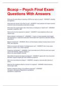 Bcacp – Psych Final Exam Questions With Answers