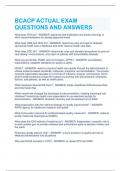 BCACP ACTUAL EXAM QUESTIONS AND ANSWERS