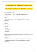 Rasmussen MDC III Exam 2 Study Guide Questions and Answers (Verified Answers)