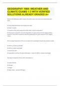 GEOGRAPHY 1900 WEATHER AND CLIMATE EXAMS 1-3 WITH VERIFIED SOLUTIONS ALREADY GRADED A+