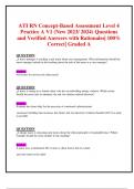 ATI RN Concept-Based Assessment Level 4  Practice A V1 (New 2023/ 2024) Questions and Verified Answers with Rationales| 100%  Correct| Graded A