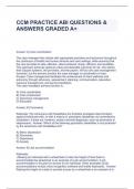 CCM PRACTICE ABI QUESTIONS & ANSWERS GRADED A+