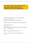 EPA 608 Type 3 Questions and Answers 2023/2024 100% COMPLETE AND VERIFIED