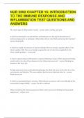 NUR 2092 CHAPTER 15 INTRODUCTION TO THE IMMUNE RESPONSE AND INFLAMMATION TEST QUESTIONS AND ANSWERS2024