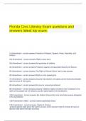    Florida Civic Literacy Exam questions and answers latest top score.