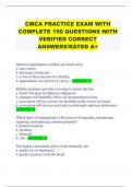 CMCA PRACTICE EXAM WITH COMPLETE 150 QUESTIONS WITH VERIFIED CORRECT ANSWERS/RATED A