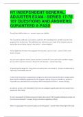 NY INDEPENDENT GENERAL ADJUSTER EXAM - SERIES 17-70 187 QUESTIONS AND ANSWERS GURANTEED A PASS 