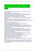 Galen Mental Health Exam 1 (Content Only) questions and answers verified 100%   Challenging Leaders in Group: Democratic Leader -    decide how to do it or make decisions as a group What is mental health? -    o State of well being o People are able to re