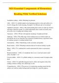 NES Essential Components of Elementary Reading With Verified Solutions