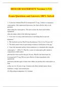 HESI OB MATERNITY Version 1 (V1) Exam Questions and Answers 100% Solved