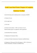 Gold Coast Real Estate Chapter 8 Complete Solutions Verified