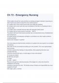 Test Bank for Brunner & Suddarth's Textbook of Medical-Surgical Nursing, Chapter 72 - Emergency Nursing |Latest Updated Study Guide