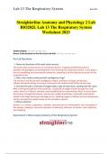 Straighterline Anatomy and Physiology 2 Lab BIO202L Lab 13 The Respiratory System