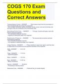 LATEST COGS 170 Exam Questions and Correct Answers(A+)