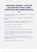 PEARSONS FEDERAL TAXATION 2024 REVISED STUDY GUIDE QUESTIONS AND ANSWERS/RATED A+