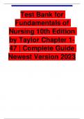 Test Bank for Fundamentals of Nursing 10th Edition by Taylor Chapter 1-47 Complete Guide Newest Version