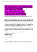 ABFM HOSPITAL MEDICINE 100%COMPLETE  SOLUTIONS EXAM  2023/2024 VERIFIED