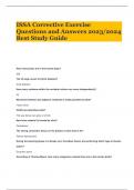 ISSA Corrective Exercise Questions and Answers 2023/2024 Best Study Guide