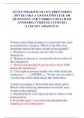 ATI RN PHARMACOLOGY PROCTORED  2019 RETAKE A AND B COMPLETE 140  QUESTIONS AND CORRECT DETAILED  ANSWERS (VERIFIED ANSWERS)  |ALREADY GRADED A+