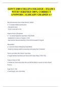 GOVT 2305 COLLIN COLLEGE - EXAM 1  WITH VERIFIED 100% CORRECT  ANSWERS | ALREADY GRADED A+