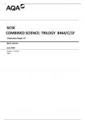 AQA GCSE COMBINED SCIENCE: TRILOGY 8464/C/1F Chemistry Paper 1F Mark scheme June 2023 Version: 1.0 Final