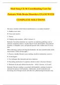 Med Surg Ch 36 Coordinating Care for Patients With Brain Disorders EXAM WITH COMPLETE SOLUTIONS