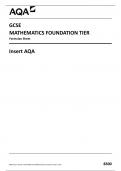 AQA GCSE MATHEMATICS FOUNDATION TIER Formulae Sheet Insert 8300-3F-INS-Mathematics-G-14Jun23